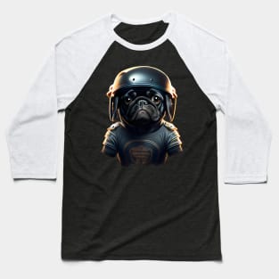 Pug as football player five Baseball T-Shirt